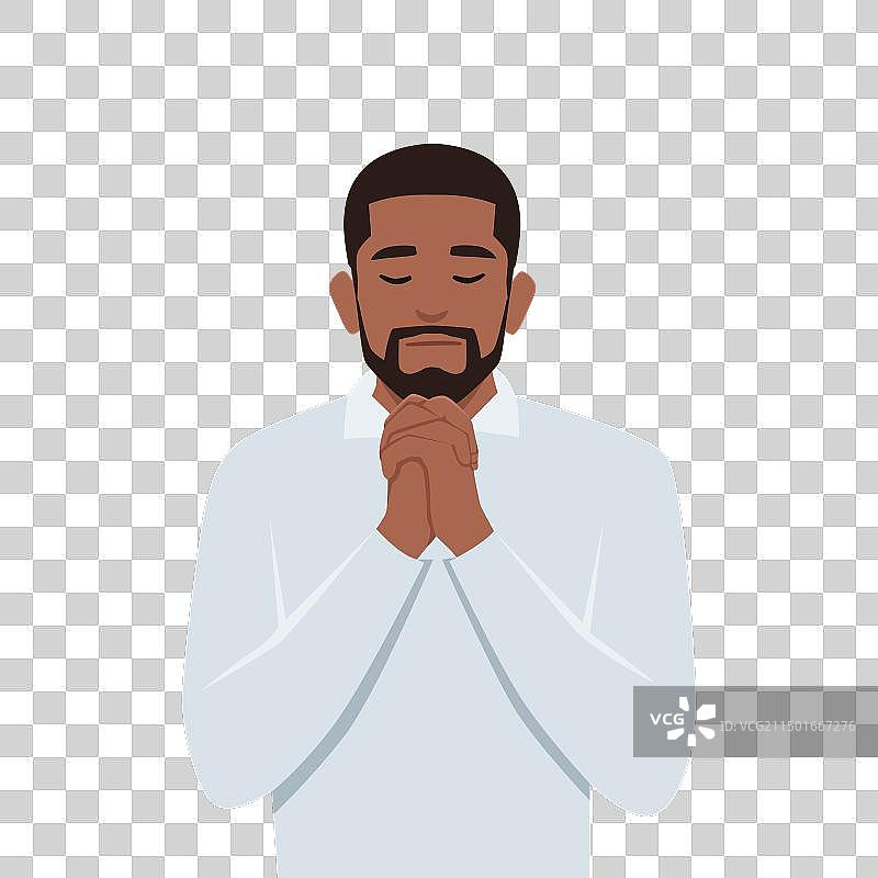 祈祷的年轻黑人男子图片素材