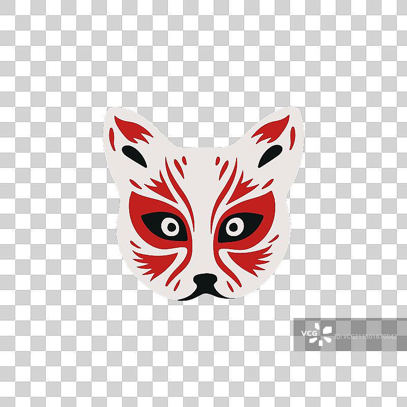 歌舞伎面具与传统狐妖面具图片素材