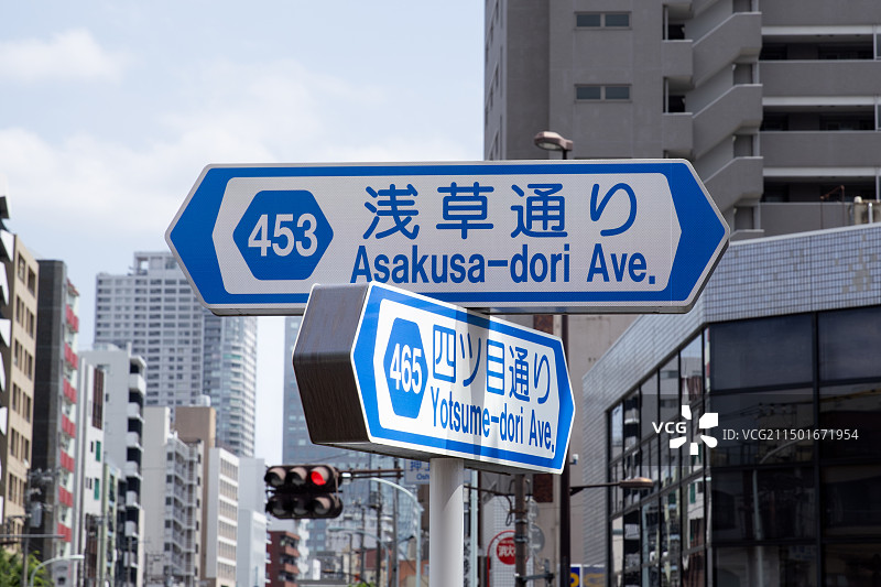 日本东京街头路牌图片素材