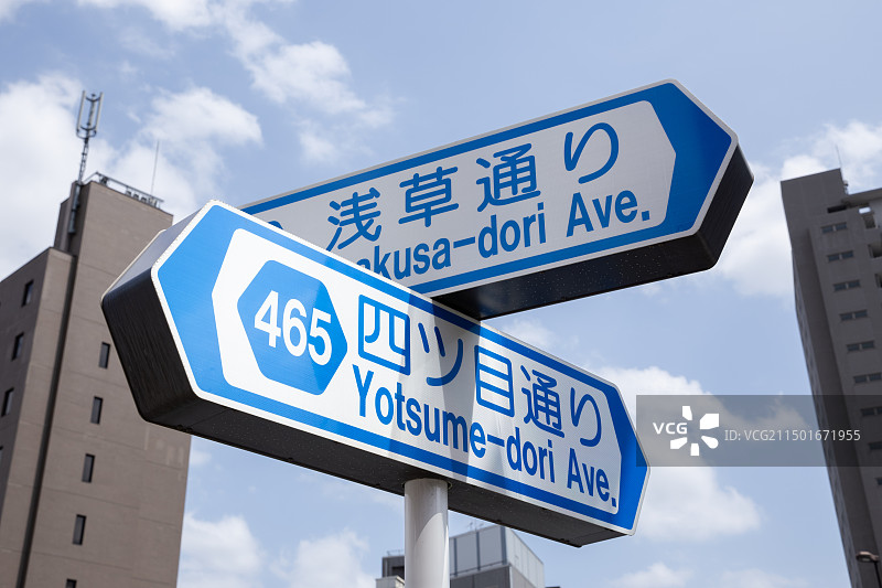 日本东京街头路牌图片素材