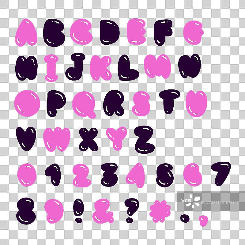 Y2K扁平气泡风格字体圆润丰满图片素材