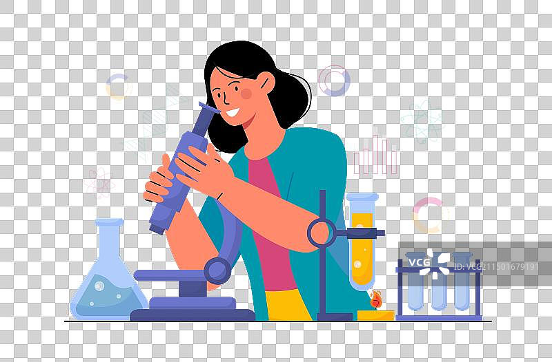 实验室中的女科学家图片素材