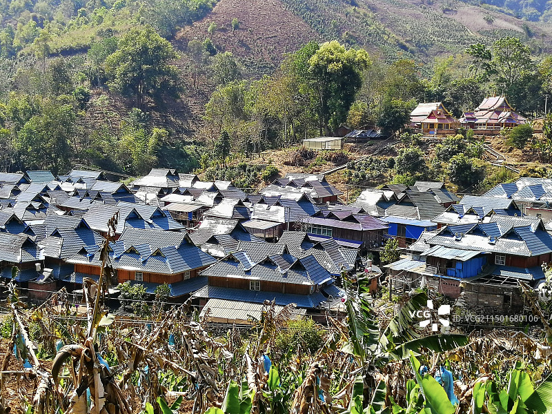 云南西双版纳村寨图片素材