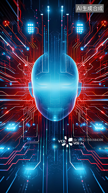 【AI数字艺术】人工智能科技概念插画图片素材