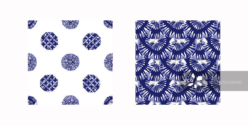 日式木刻版画靛蓝色效果图案图片素材