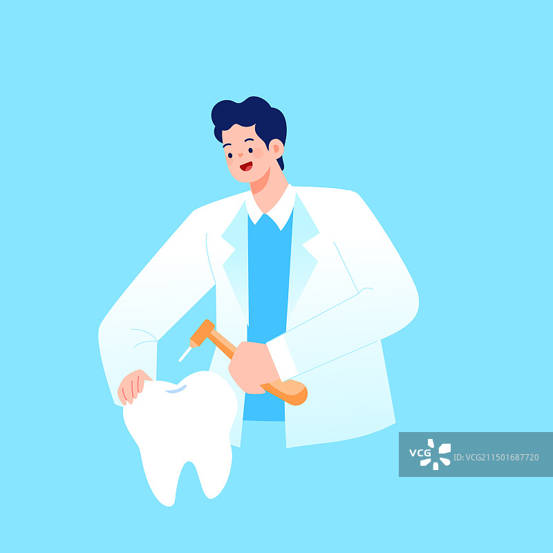 卡通医疗牙科牙医牙齿健康矫正洗牙种植牙蛀牙洁牙口腔护理医师医美医院诊所医生医疗健康背景渐变矢量插画图片素材