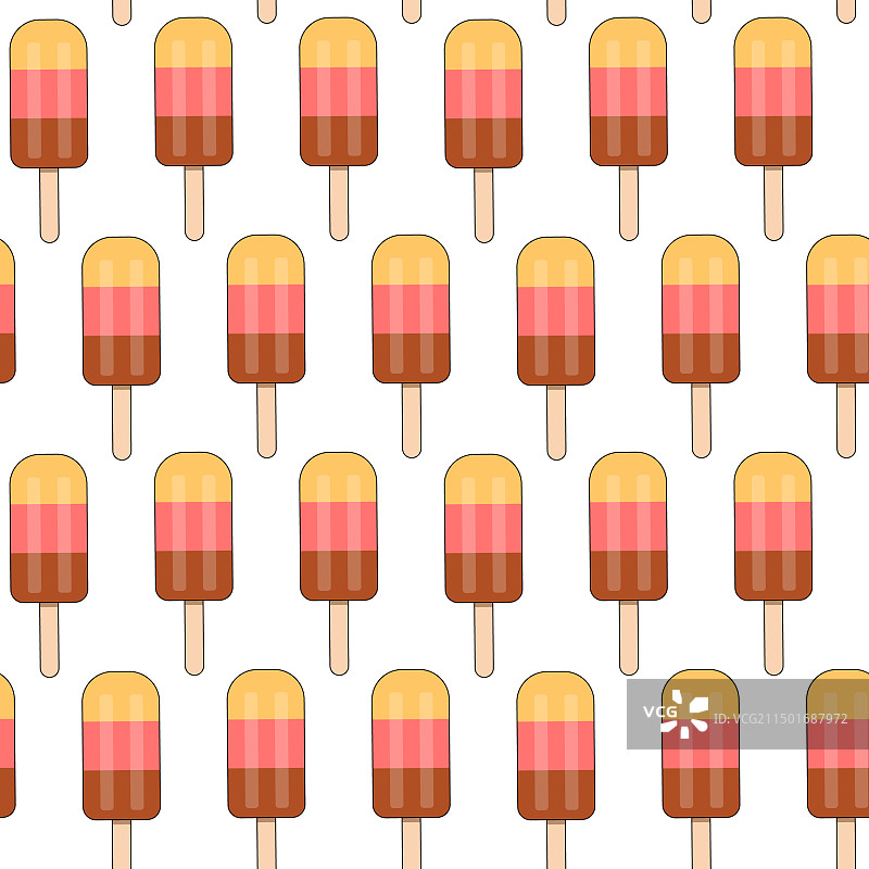 三种口味的冰棒无缝图案图片素材