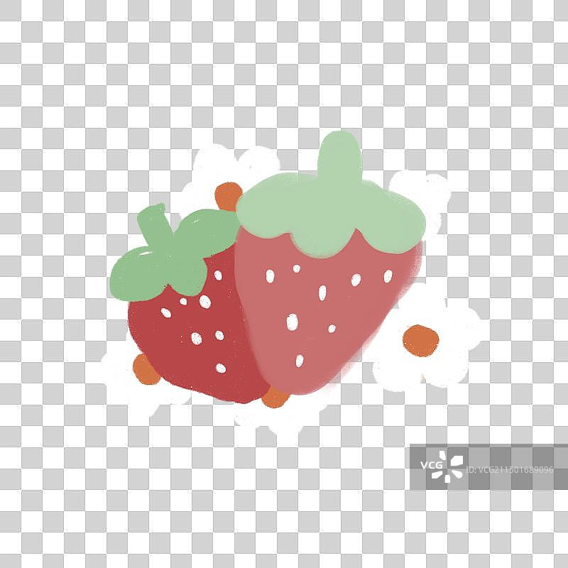 卡通可爱草莓花朵图片素材