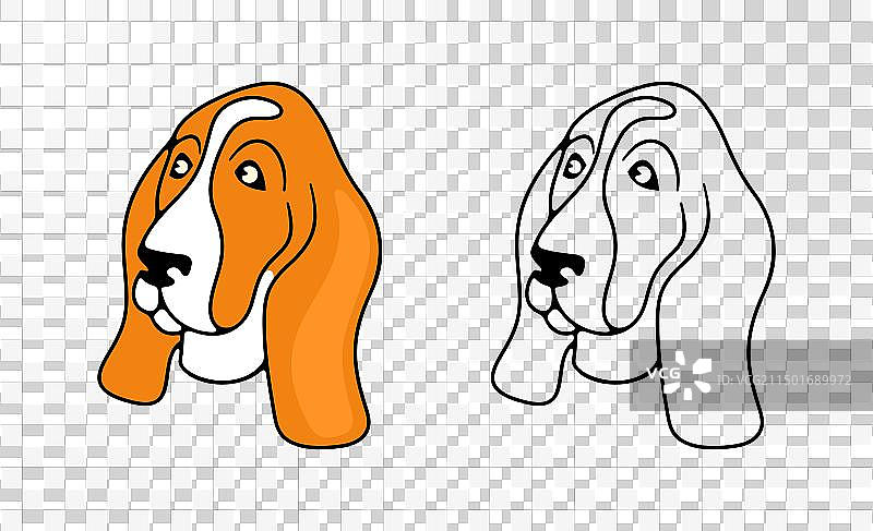 巴吉度猎犬狗头图案设计图片素材