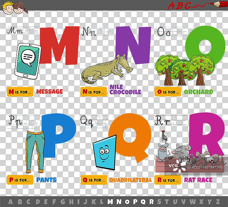儿童教育卡通字母图片素材