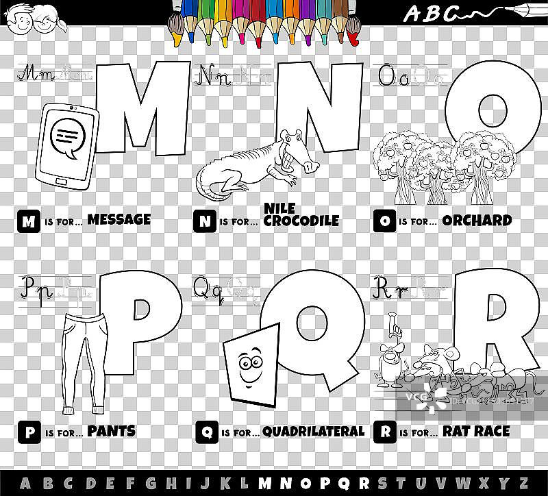 教育字母卡通人物套装图片素材