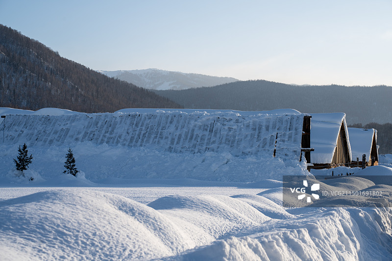 新疆禾木雪景图片素材