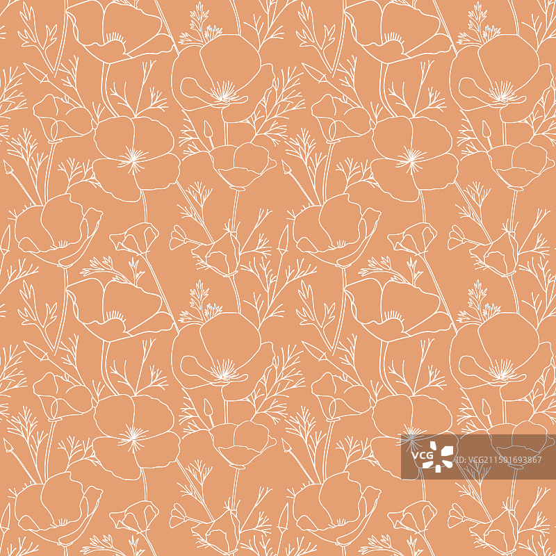 带花菱草的白色装饰品图片素材