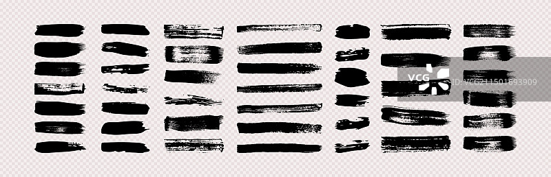 黑色Grunge笔刷笔触合集图片素材
