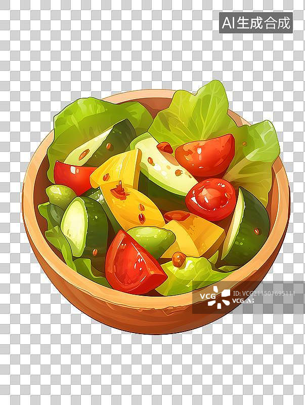 【AI数字艺术】蔬菜沙拉图片素材