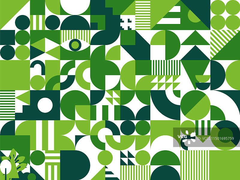 清新绿色抽象现代几何图案图片素材