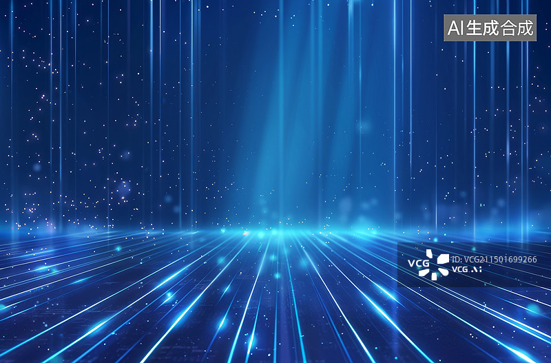 【AI数字艺术】蓝色虚拟数据背景图片素材