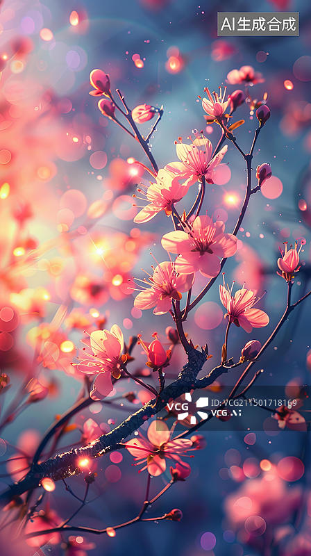 【AI数字艺术】樱花盛开的AI图片图片素材
