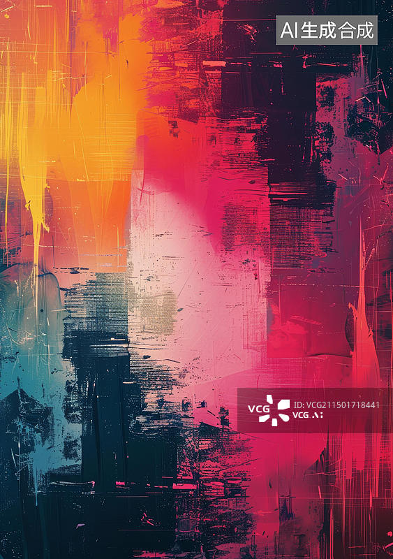 【AI数字艺术】五彩斑斓的抽象画图片素材