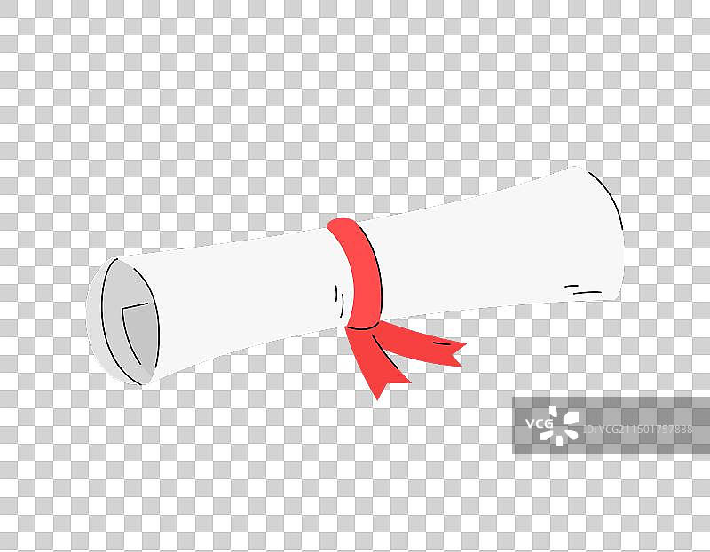 卷起来并系好的纸莎草文凭图片素材