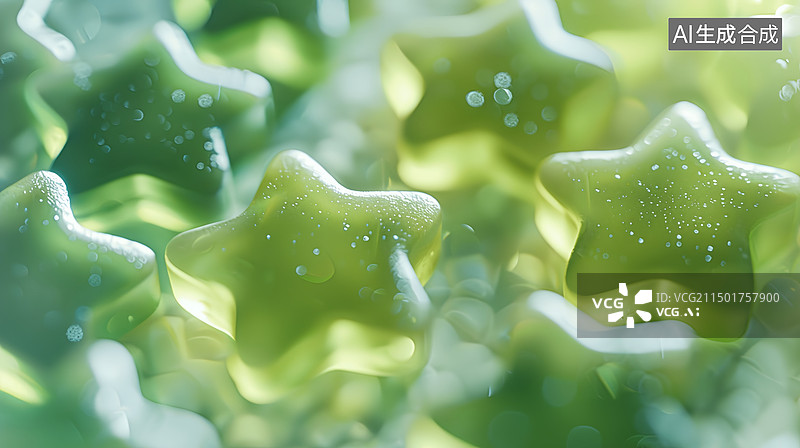 【AI数字艺术】绿色薄荷味星星糖果图片素材