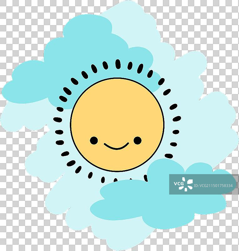 阳光笑容：阳光探出头图片素材