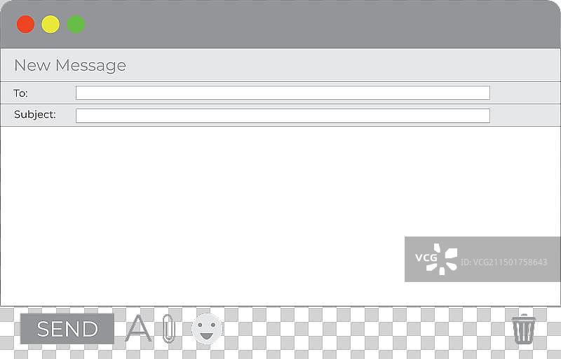 电子邮件窗口界面空白消息图片素材