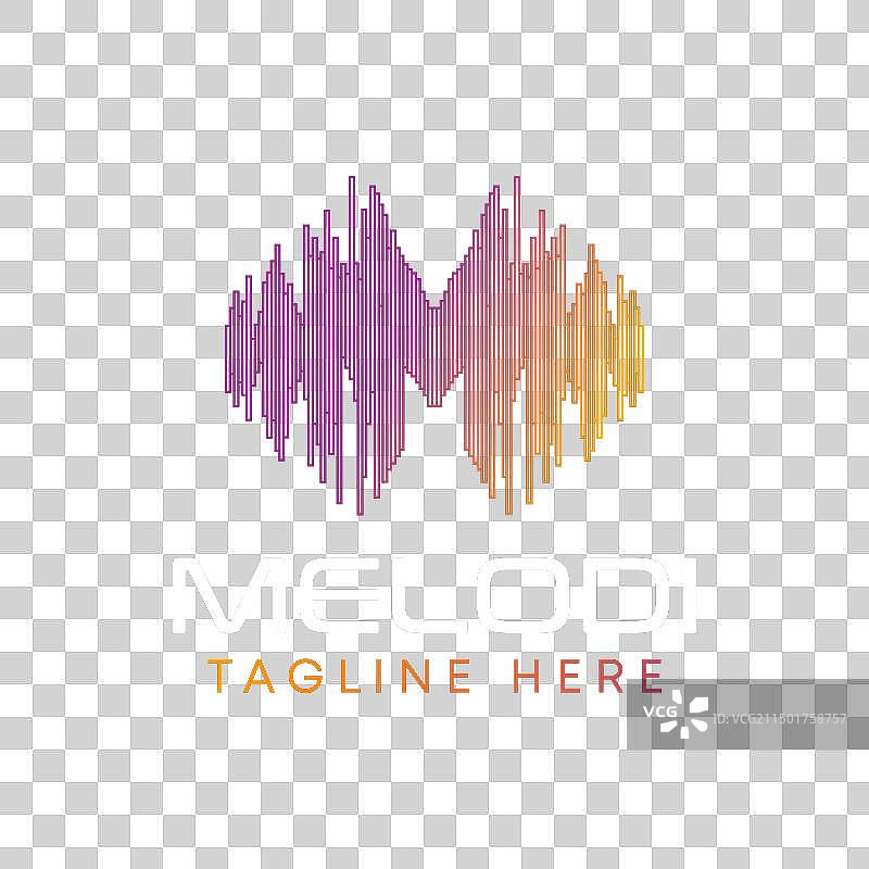 首字母M音符声波音乐标志图片素材