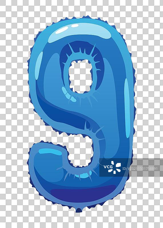 蓝色氦气球数字写实设计图片素材