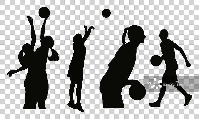 篮球运动员和剪影设计图片素材