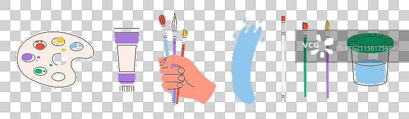 绘画工具元素合集图片素材