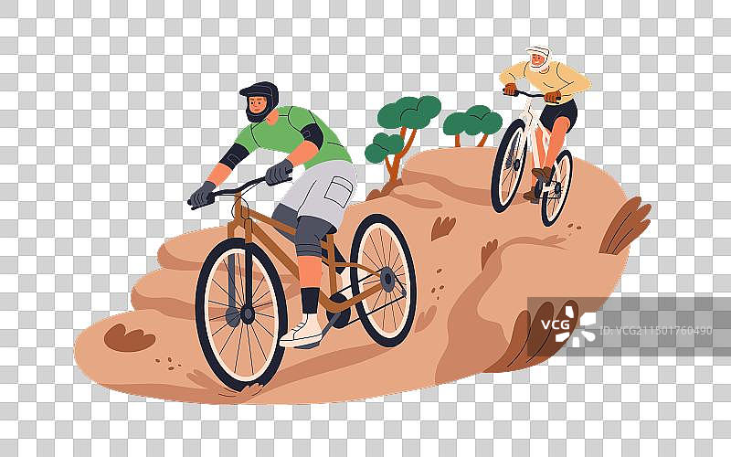 男子山地自行车岩石小道探险图片素材