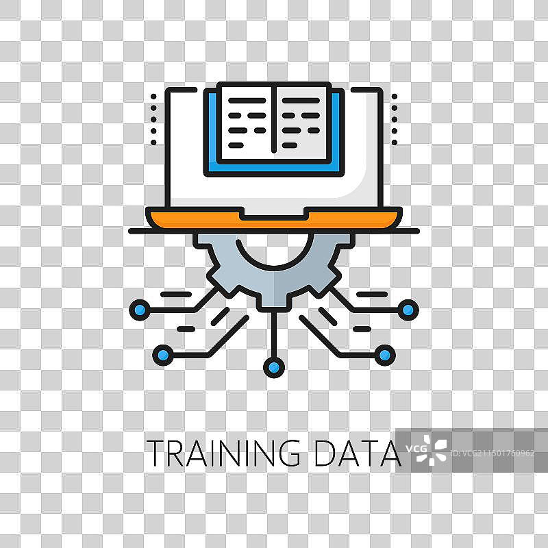 AI算法机器学习轮廓彩色图标图片素材