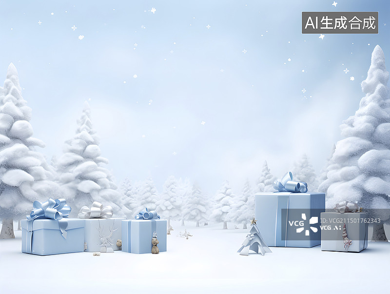 【AI数字艺术】圣诞节电商促销广告背景图片素材
