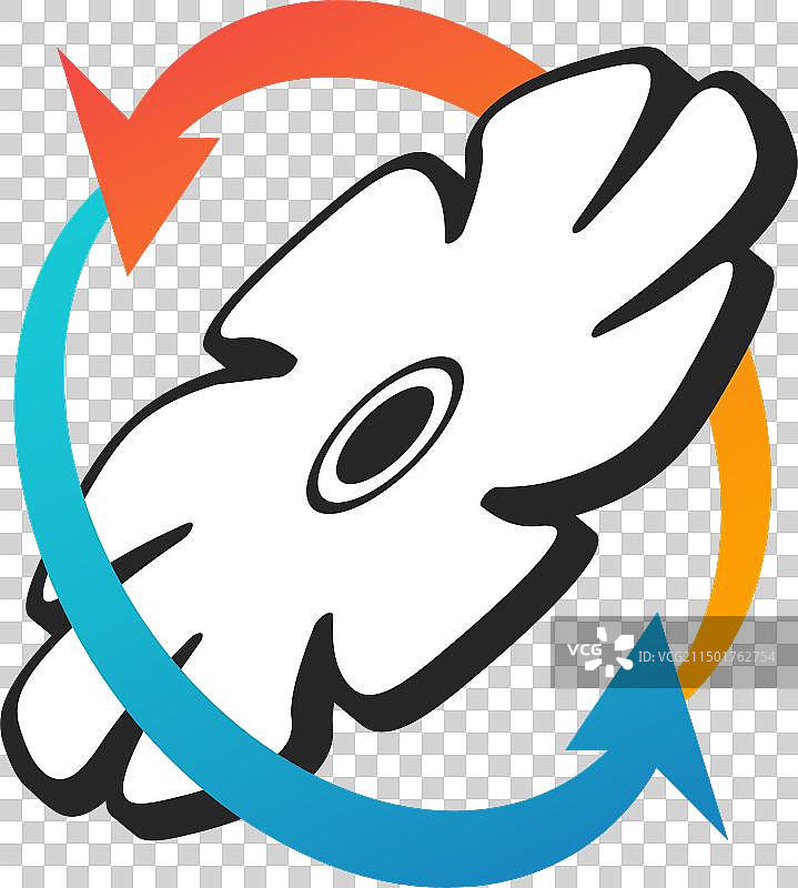 红蓝箭头和空调风扇图片素材