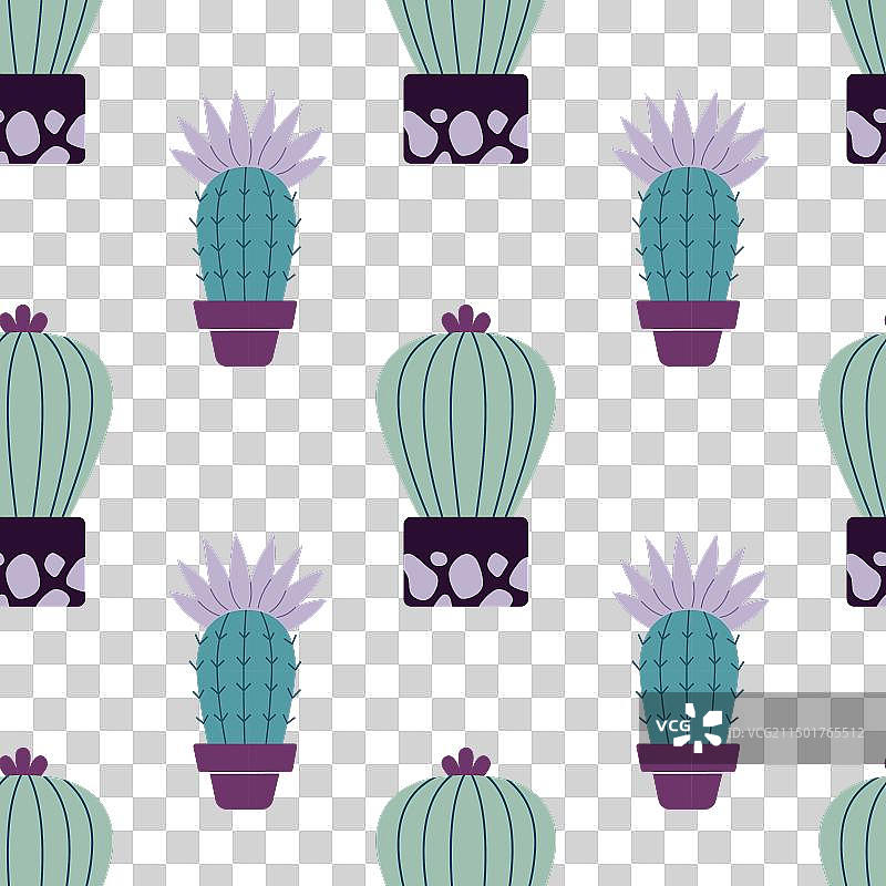 波西米亚风可爱仙人掌无缝图案图片素材