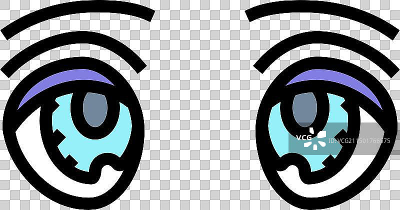 大眼睛可爱彩色图标图片素材