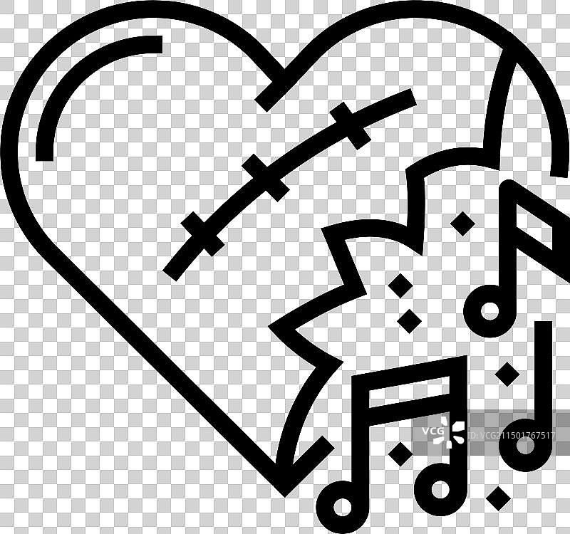 Emo音乐线条图标图片素材