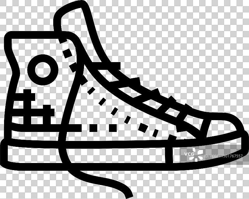 emo风格鞋子线性图标图片素材