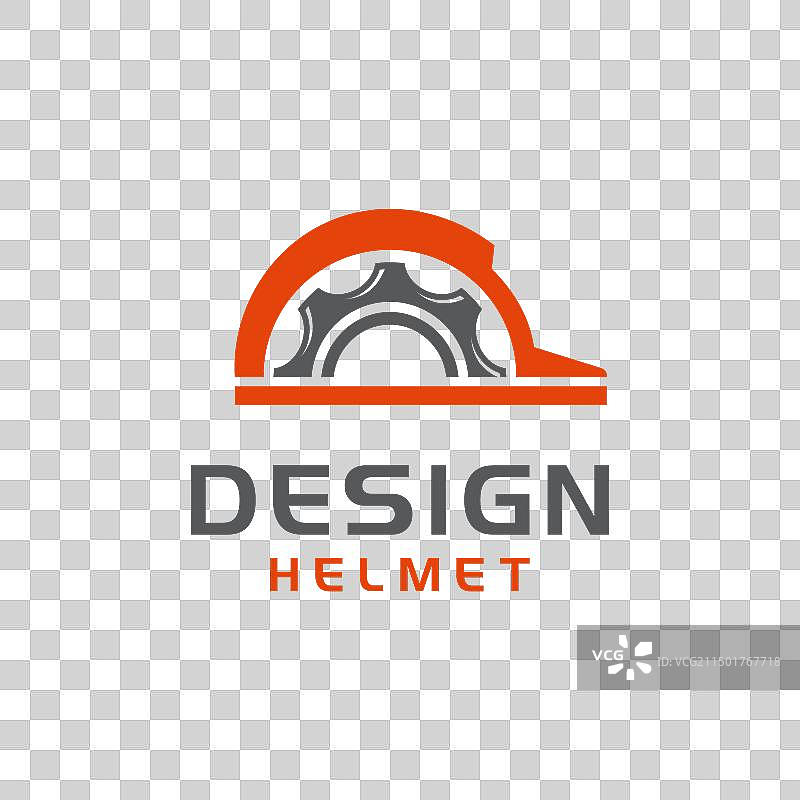 带施工头盔的齿轮标志图片素材