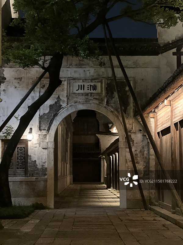 濮院古镇夜景图片素材