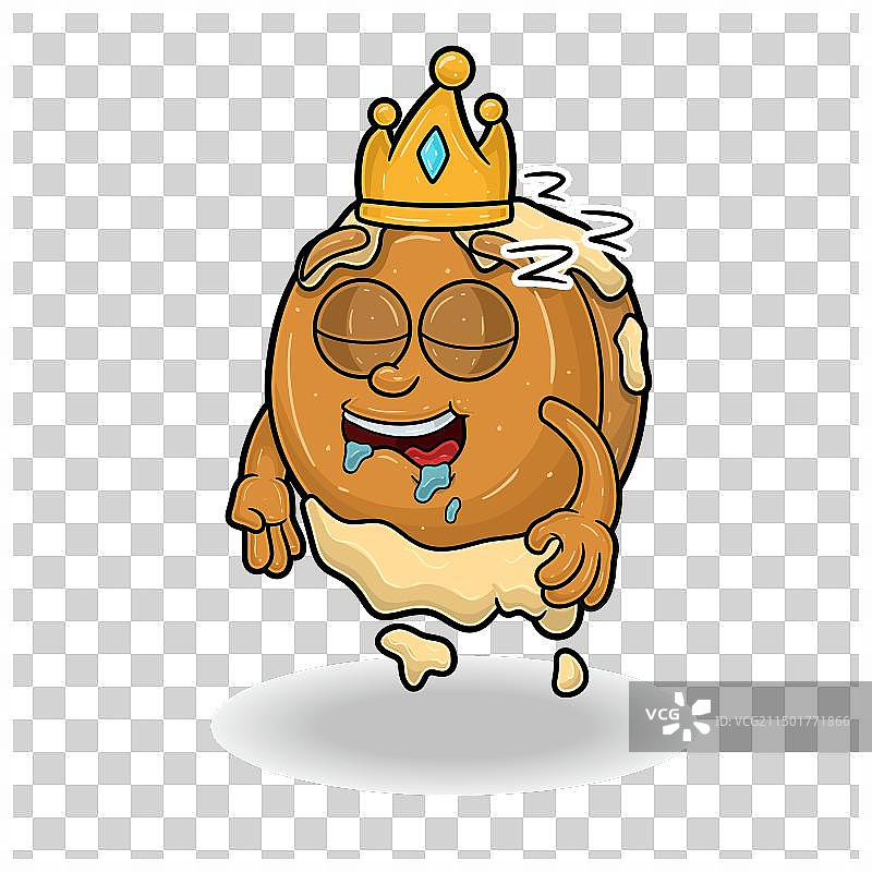 带有睡眠表情的薄烤饼图片素材