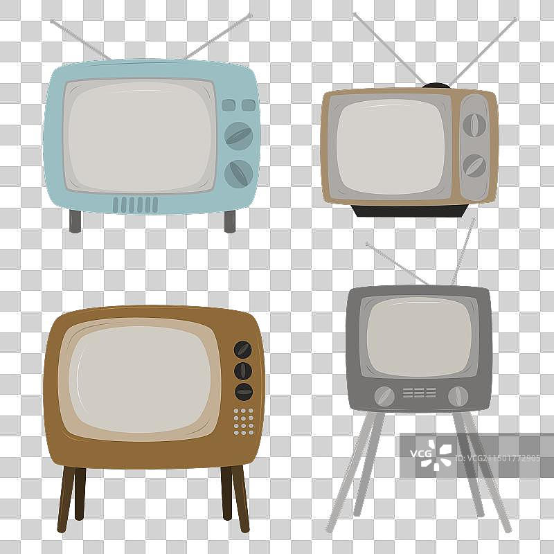 复古1960年代电视机合集图片素材