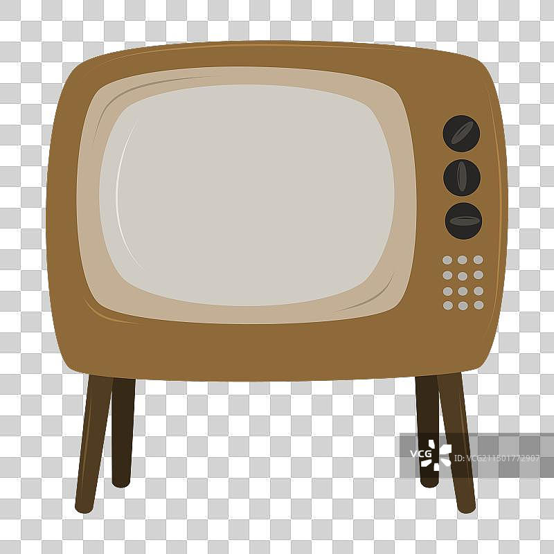 棕色复古20世纪60年代老式电视图片素材