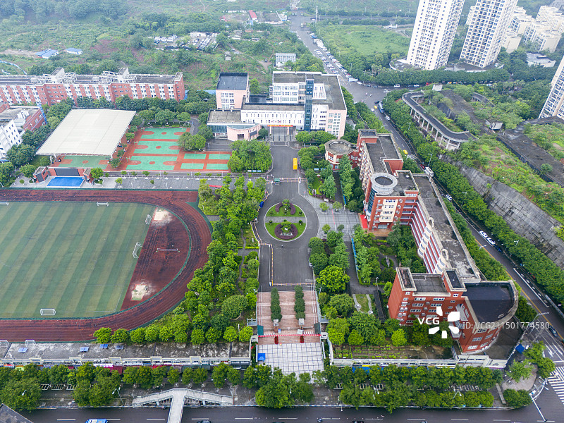 重庆市巴南区巴南中学航拍图片素材
