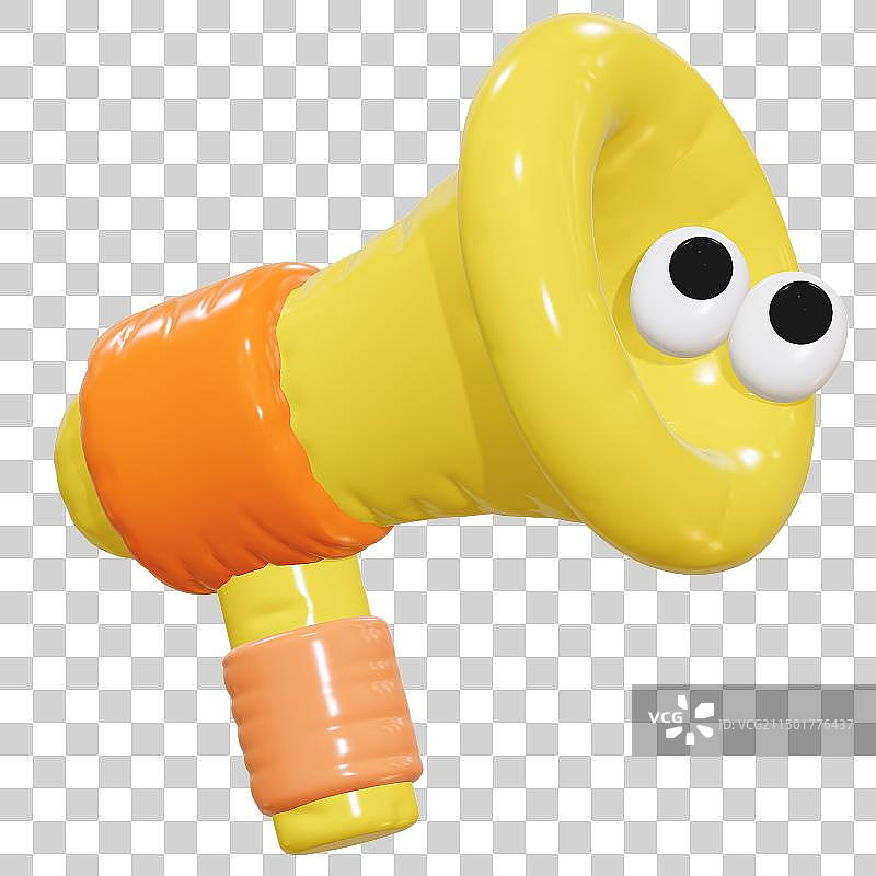 3D立体可爱卡通电商促销膨胀充气装饰元素喇叭图片素材