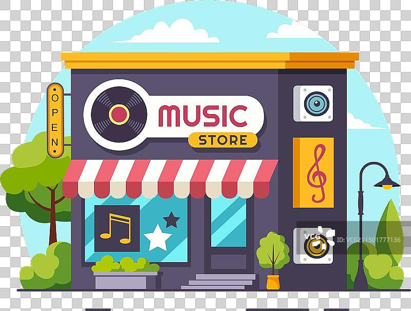 出售各种乐器CD的音乐商店图片素材