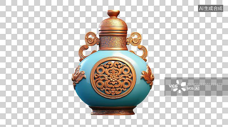 【AI数字艺术】古董花瓶免抠元素图片素材