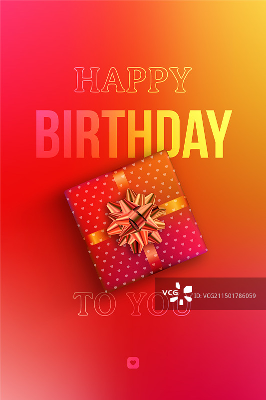 彩色渐变背景上的生日礼物图片素材