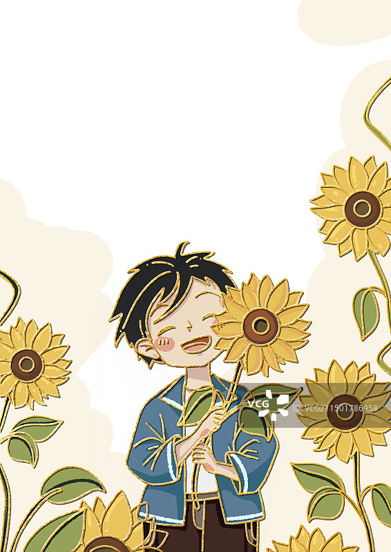 高考顺利插画一举夺魁图片素材